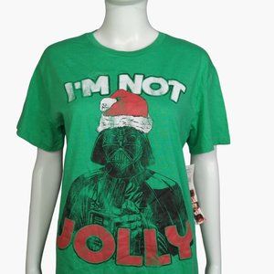 Star Wars Mens Darth Vader I'm Not Jolly Short Sleeve Holiday T-Shirt Medium NEW